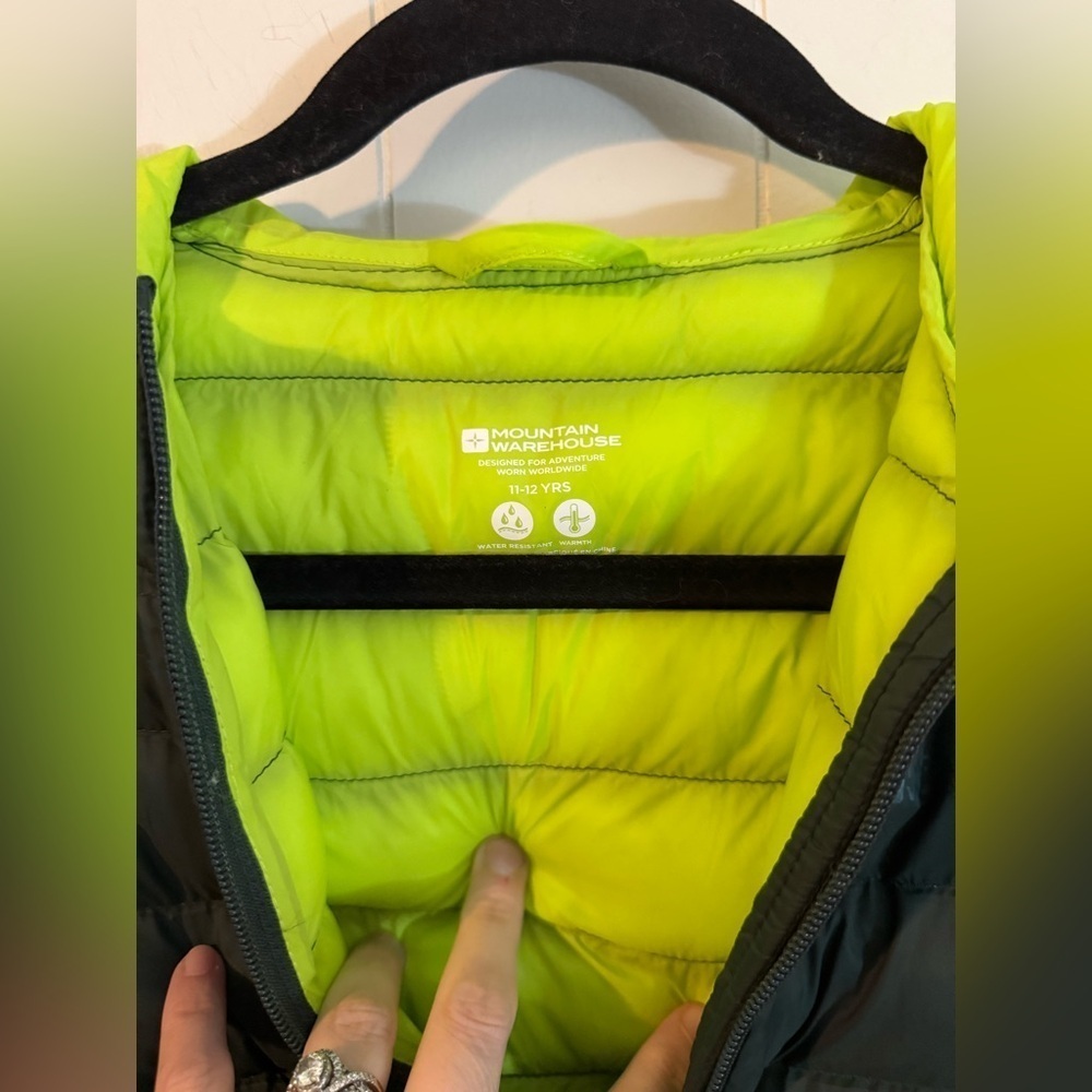 Mountain Warehouse Seasons Kids Insulated Jacket Green Puffer with Hood, Size L - Picture 5 of 8